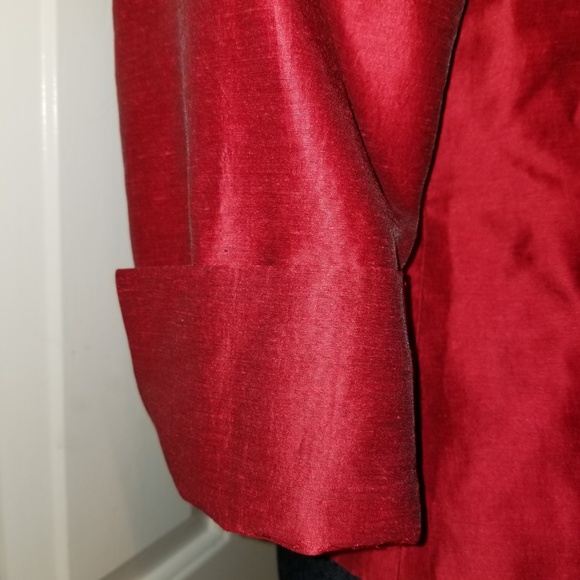 ✅#266 Preowned Georgiou Studio Red Linen Jacket 4 - Picture 3 of 9